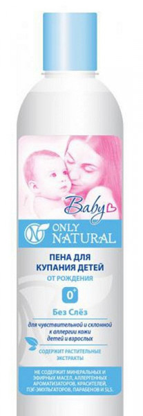 Пена для купания Only Natural Baby Без слез, для новорожденных, 400мл